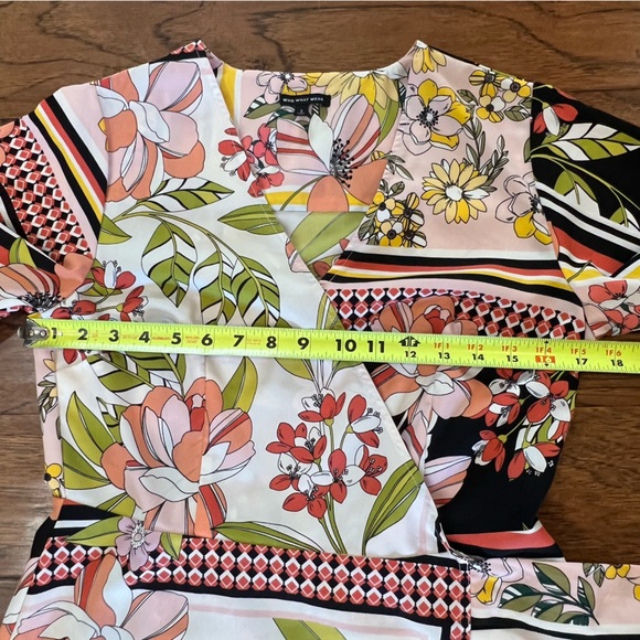Who What Wear Maxi Floral Wrap Dress Size Small Scarf Print Long Length Colorful - Picture 14 of 16